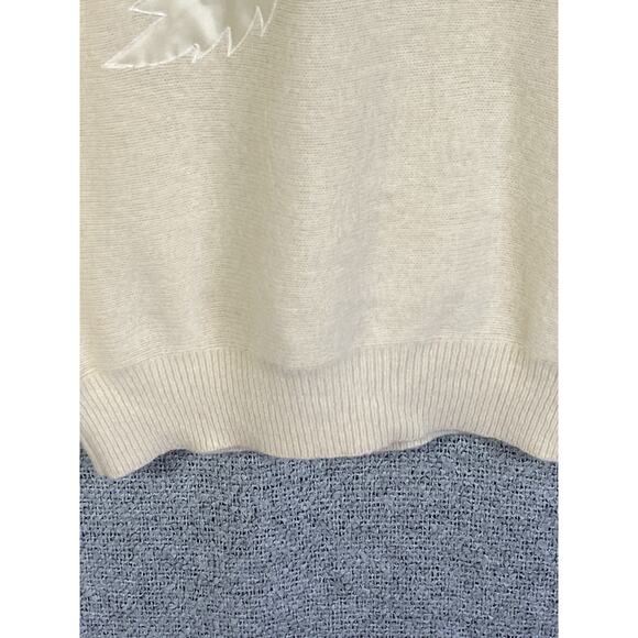 Carducci Angora Sweater Women’s Medium Cream Embellished Holiday Glam Retro ‘80s - Picture 13 of 16